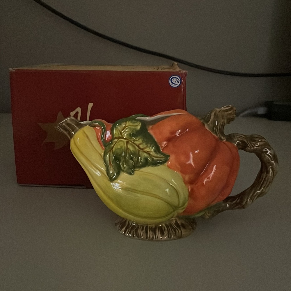 Antique Ceramic Gravy Boat Harvest